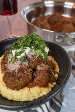 Wagyu & Berkshire Meatballs with a Creamy Polenta