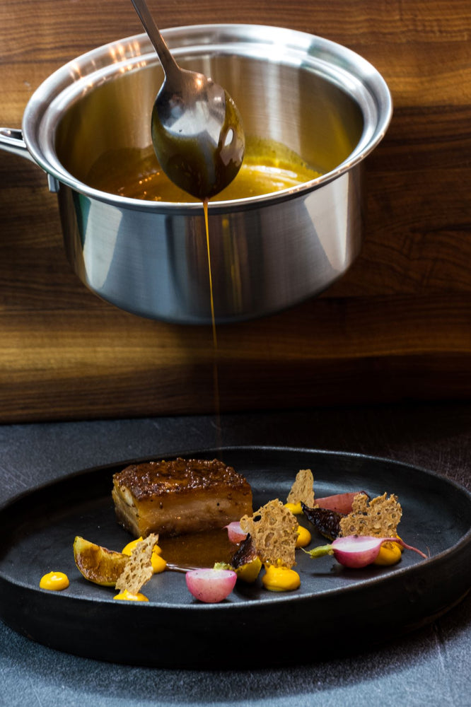 Pork Belly w/ Apple, Radish and Squash by Chef Shaun O'Neale