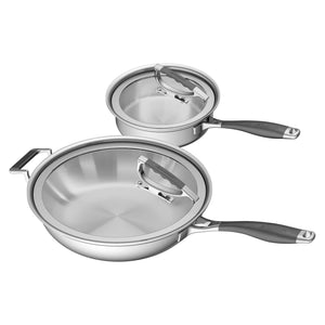 CookCraft 10-Piece Tri-Ply Stainless Steel Cookware Set with Lids - 9530498